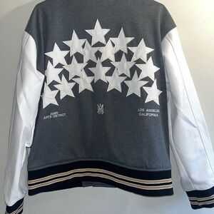 AMIRI Dark Gray Varsity Jacket with Star Detail